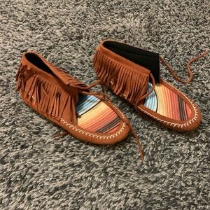 Moccasins with fringe